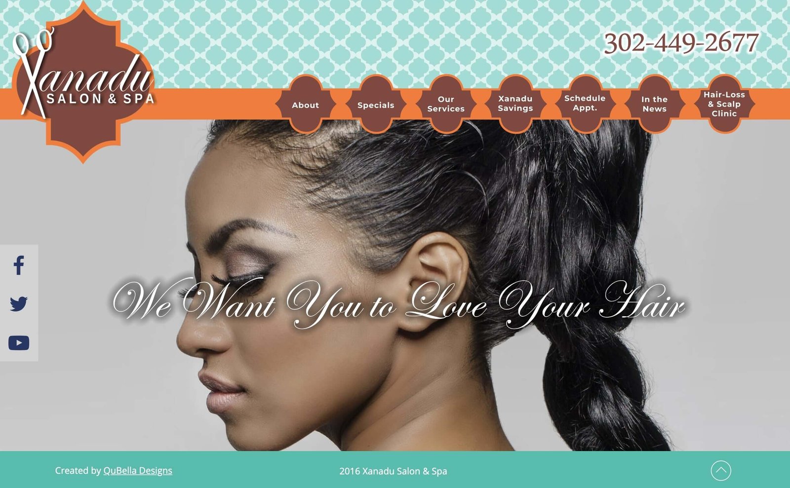 xanadu salon and spa homepage